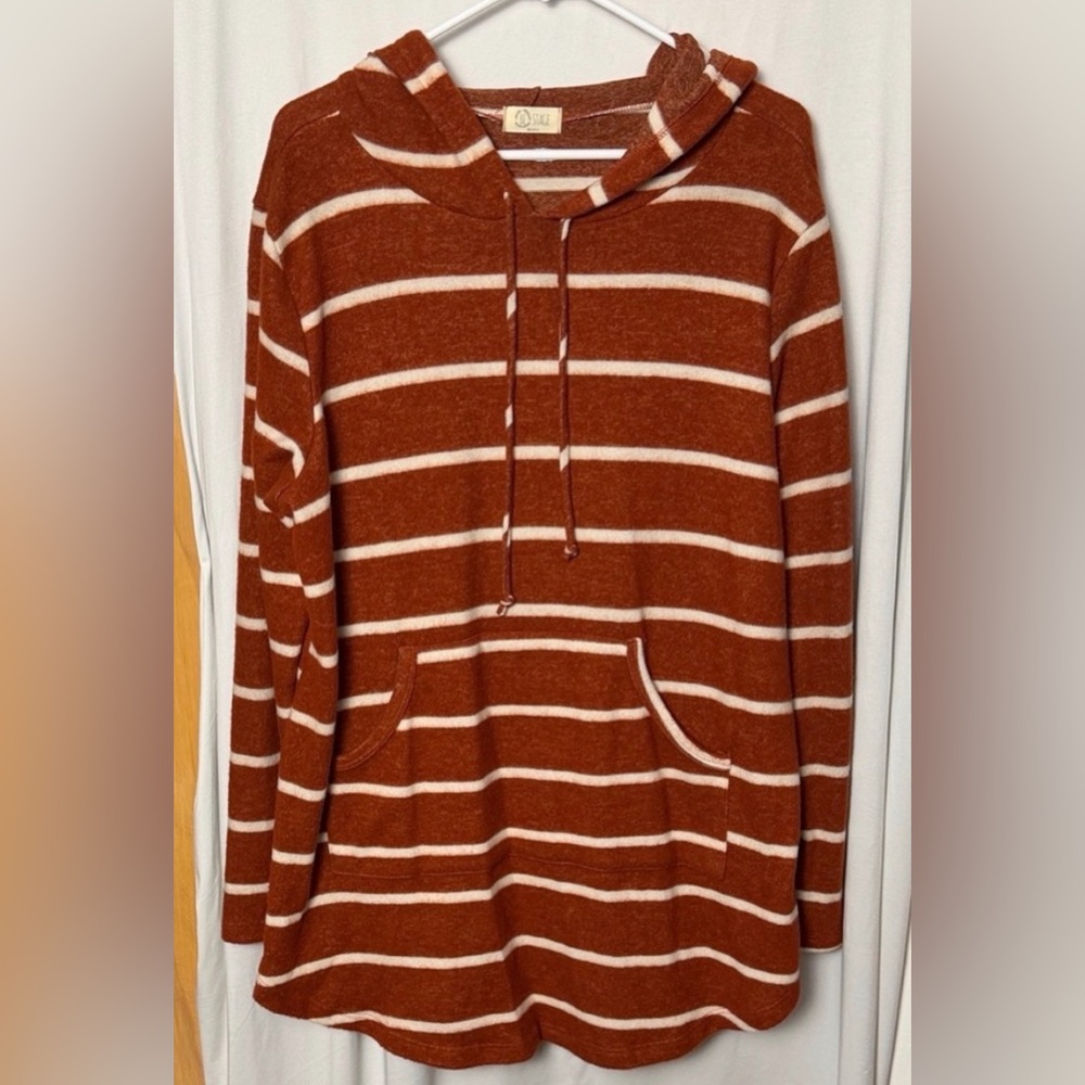 Be Stage Boutique Striped Hooded Sweater Size 1XL